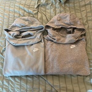 Nike Light Blue and Gray Hoodies